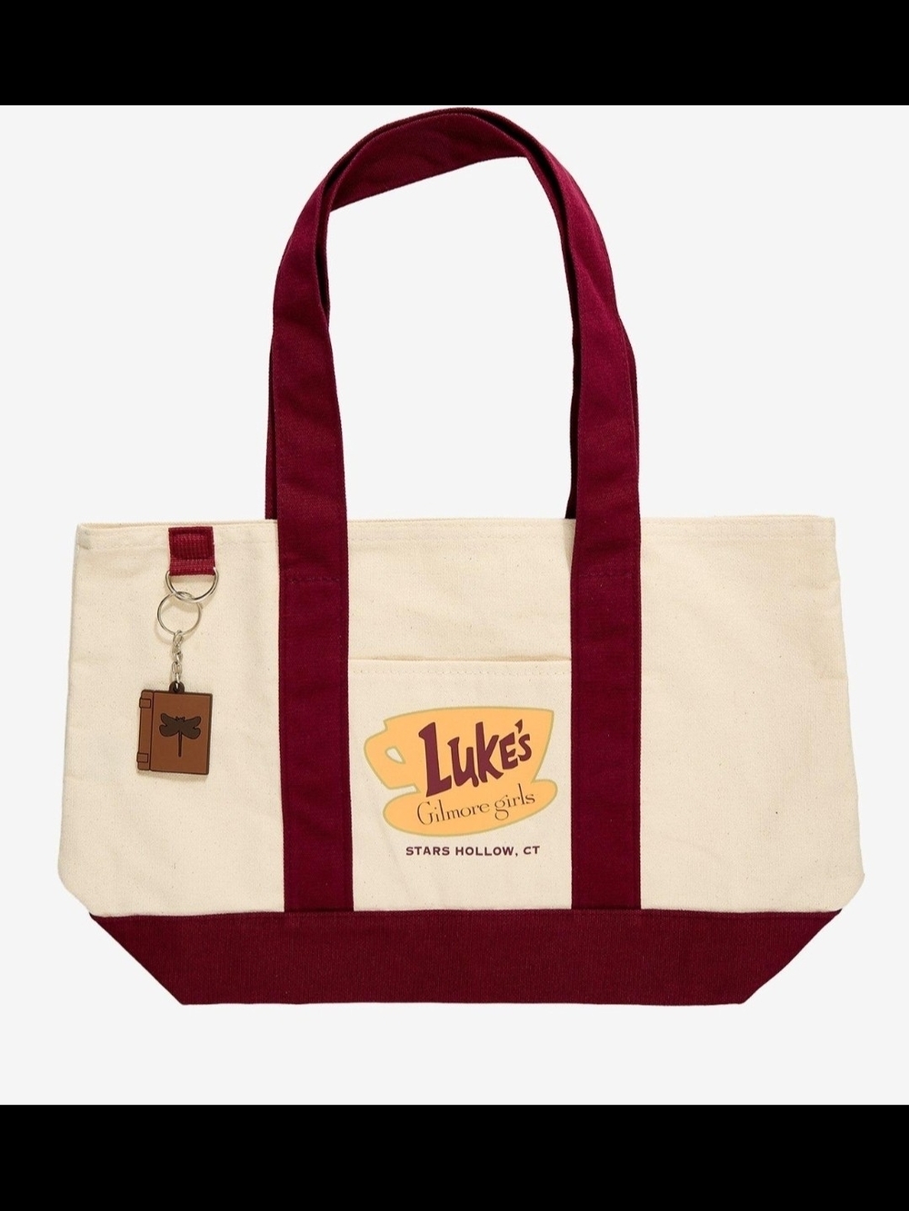 Gilmore Girls NWT Luke's Diner Canvas Tote - Cream & Burgundy